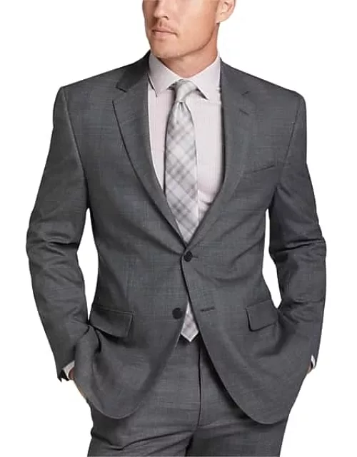 Awearness Kenneth Cole Modern Fit Men's Suit Gray Plaid