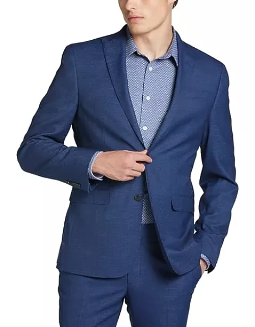 Egara Men's Suit Separates Skinny Fit Coat Blue Check