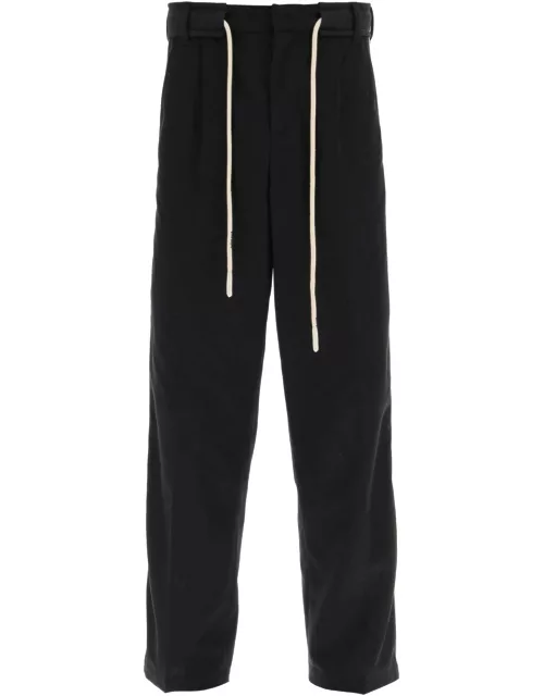 PALM ANGELS drawstring cotton pants with side band