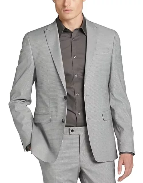 Egara Men's Suit Separates Skinny Fit Coat Black and White Houndstooth