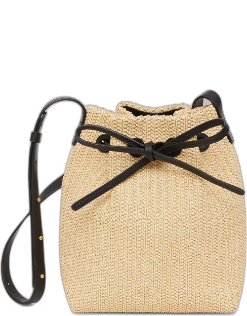 Mini Drawstring Raffia Bucket Bag