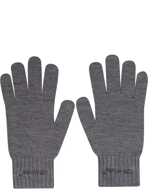 Off-White Helvet Knit Gloves Mediu
