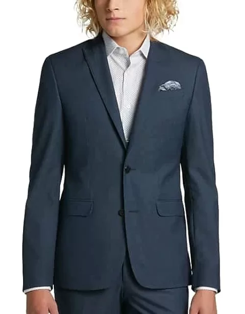 Egara Skinny Fit Men's Suit Separates Coat Teal Tic