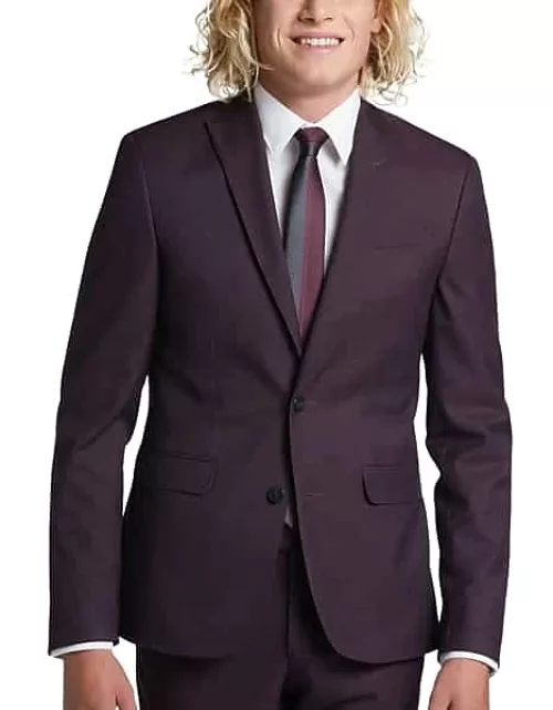 Egara Skinny Fit Men's Suit Separates Coat Purple Tic