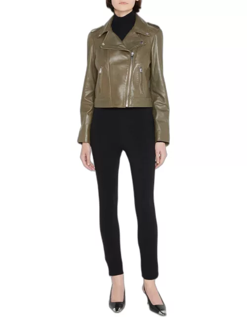 Donna Hand-Waxed Leather Moto Jacket
