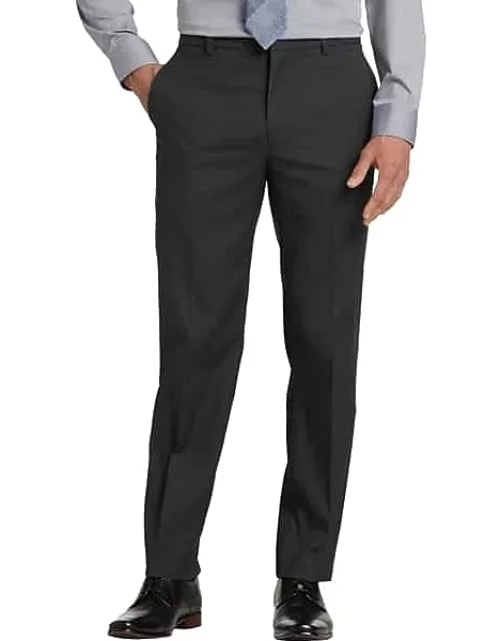 Awearness Kenneth Cole Men's Modern Fit Stretch Waistband Dress Pants Charcoal Gray