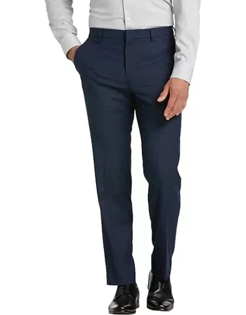Awearness Kenneth Cole Men's Modern Fit Stretch Waistband Dress Pants Navy Solid