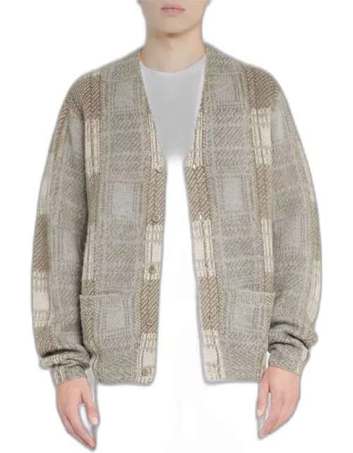 Men's Plaid Cardigan Sweater