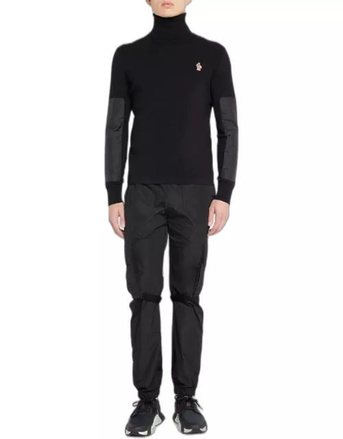 Men's Turtleneck Sweater with Patche