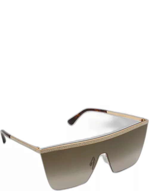 Leah Glitter Metal & Acetate Shield Sunglasse