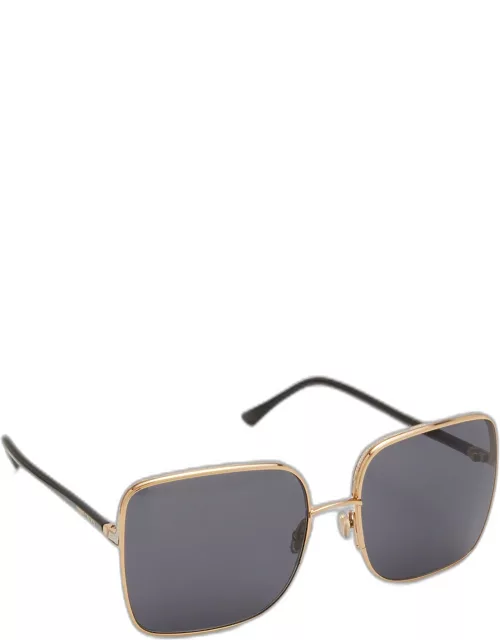 Alianas Glitter Rim Square Stainless Steel Sunglasse