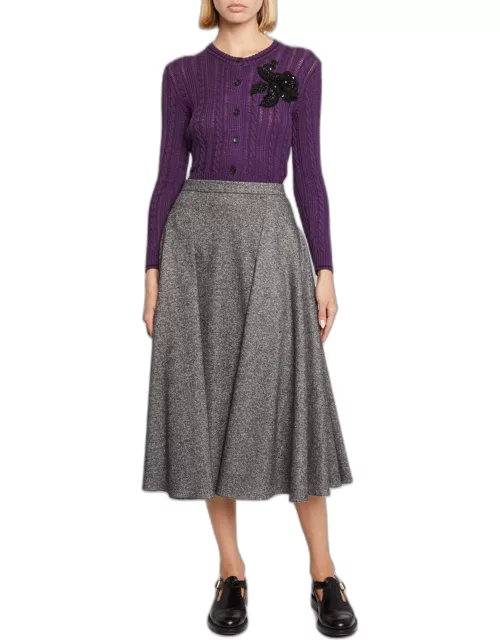 Volume Midi Wool Skirt