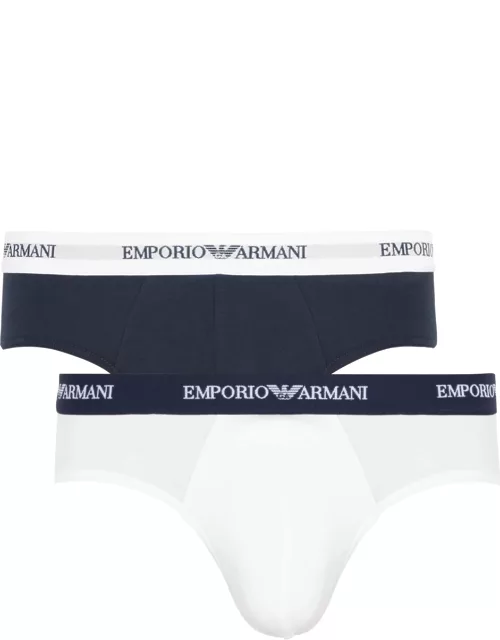 Emporio Armani Stretch-cotton Briefs - Set Of Two - White