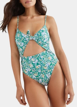 Aniston Floral-Print Cutout One-Piece Swimsuit