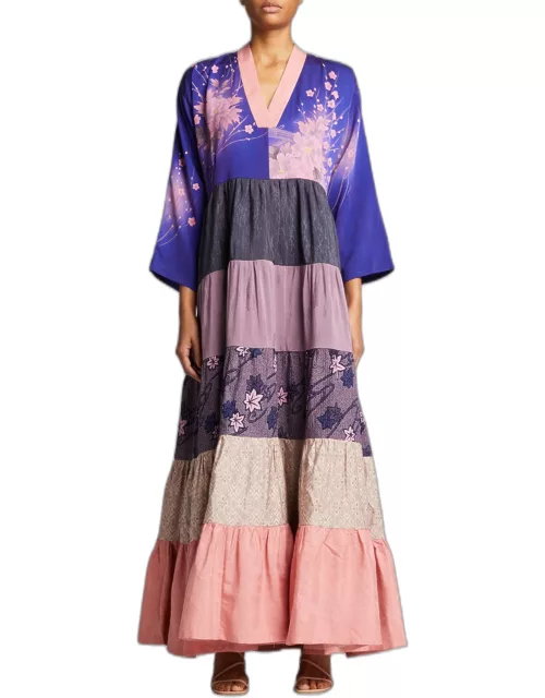 One-Of-A-Kind Vintage Kimono Volant Dres