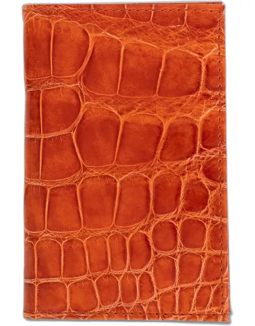 Men's Glazed Alligator Leather Bifold Card Case