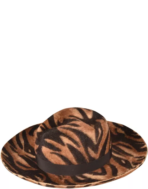 Borsalino Tiger Printed Hat