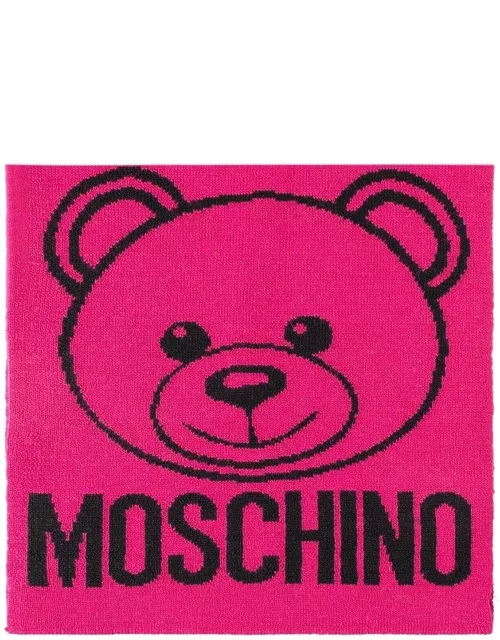 Moschino Logo Intarsia Finished Edge Scarf