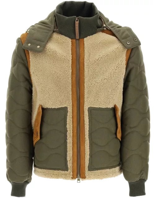 Etro Patchwork Jacket In Cotton And Shearling