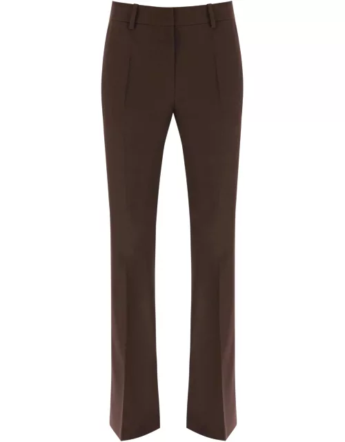 Low Classic Wool Flared Pants With Slit