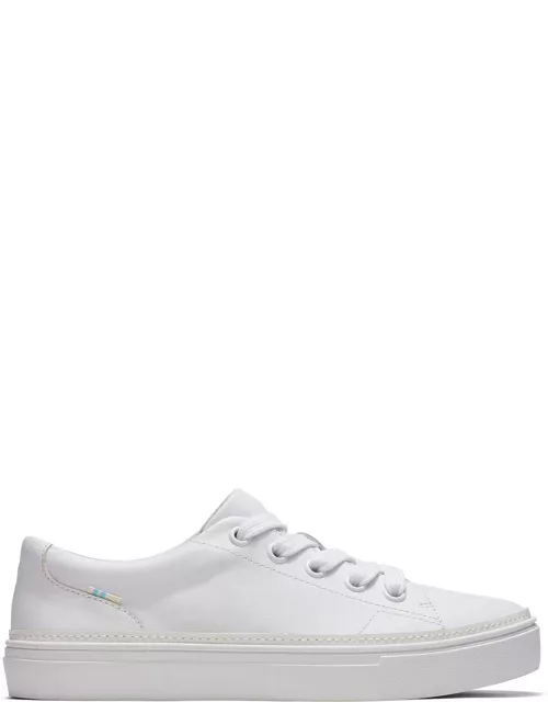 TOMS Women's White Leather Alex Lace Up Sneakers Shoe