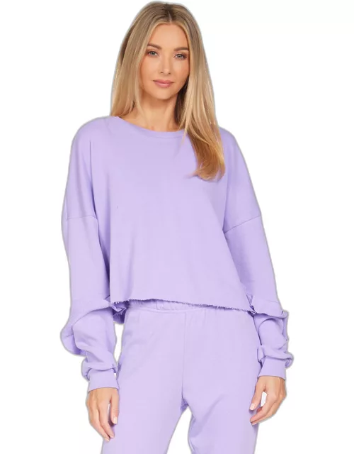 Elam Crop Pullover - Deep Lavender