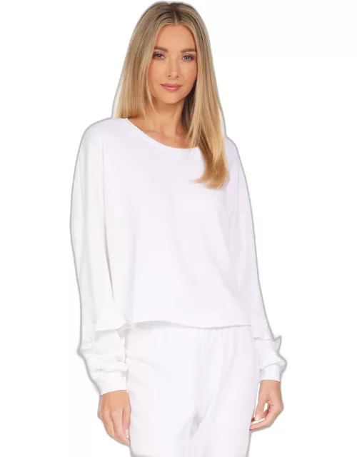 Elam Crop Pullover - White