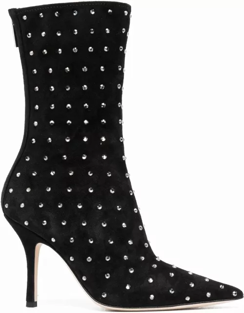 Paris Texas 100mm crystal-embellished pointed boot
