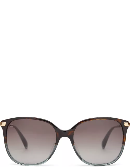 TOMS Women's Sunglasses Multi Sandela 201 Tortoise Ocean Grey Fade Frame And Gold-Dark Grey Gradient Lens Sunglas