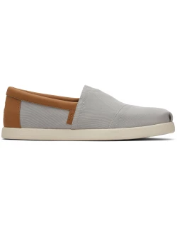 TOMS Men's Grey Alp Fwd Drizzle Brushed Twill Nubuck Synthetic Trim Espadrille Slip-On Shoe