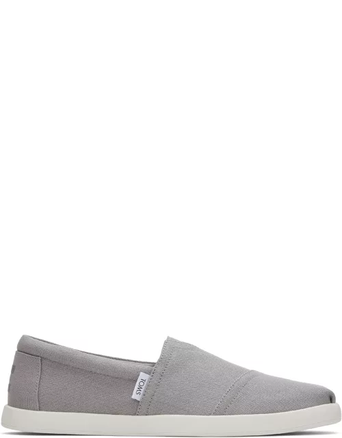 TOMS Men's Grey Alp Fwd Drizzle Recycled Cotton Canvas Espadrille Slip-On Shoe