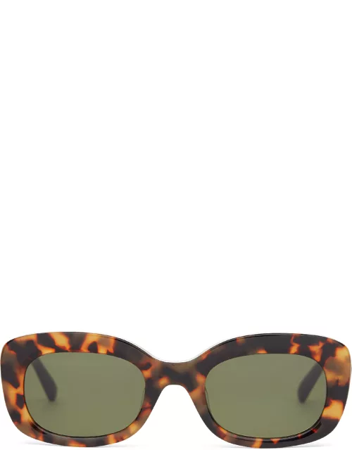 TOMS Women's Sunglasses Multi Jules Blonde Tortoise Frame And Bottle Green Lens Sunglas
