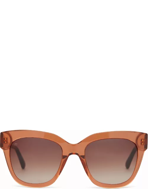 TOMS Women's Sunglasses Pink Sloane Terracotta Crystal Frame And Brown Gradient Lens Sunglas