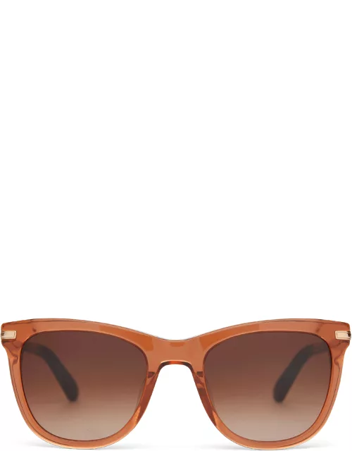 TOMS Women's Sunglasses Pink Victoria Terracotta Crystal-Gold Frame And Brown Gradient Lens Sunglas