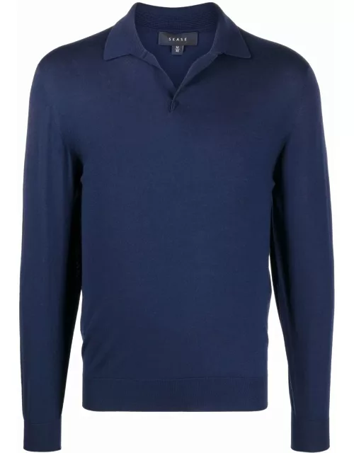 Sease long-sleeved knitted polo shirt
