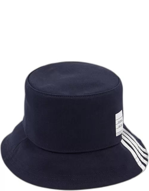 Thom Browne COTTON BUCKET HAT WITH 4BAR