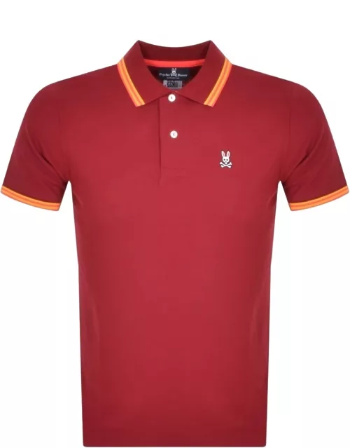Psycho Bunny Logo Short Sleeve Polo Shirt Red