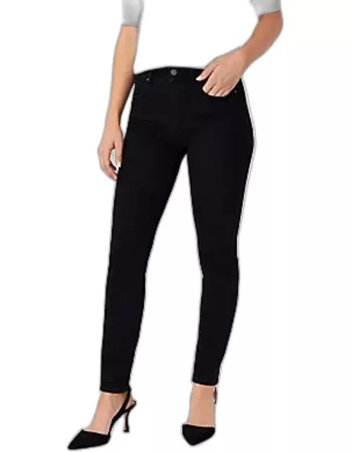 Ann Taylor Petite Mid Rise Skinny Jeans in Jet Black Wash