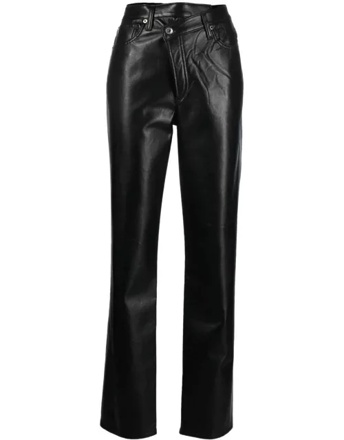 AGOLDE asymmetric recycled leather-blend trouser