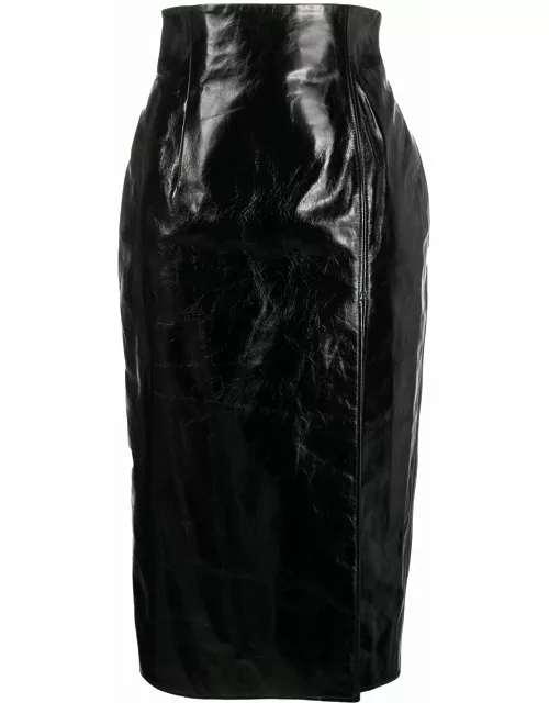 16Arlington leather midi pencil skirt