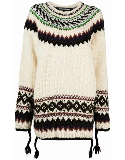 Junya Watanabe intarsia-knit wool jumper