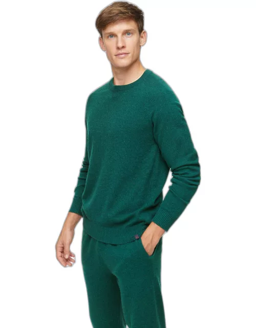 Derek Rose Men's Sweater Finley Cashmere Dark Green Heather