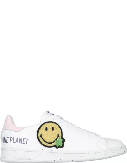 dsquared ''one life one planet smiley" sneaker