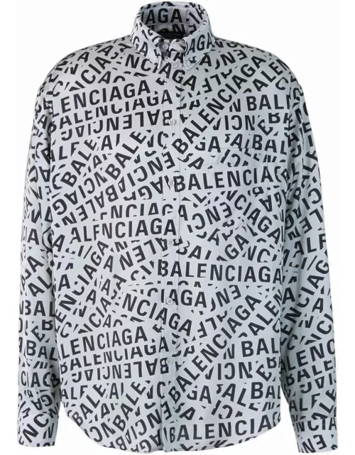 BALENCIAGA Logo Tape Shirt White/Black