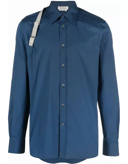 ALEXANDER MCQUEEN Signature Harness Shirt Blue