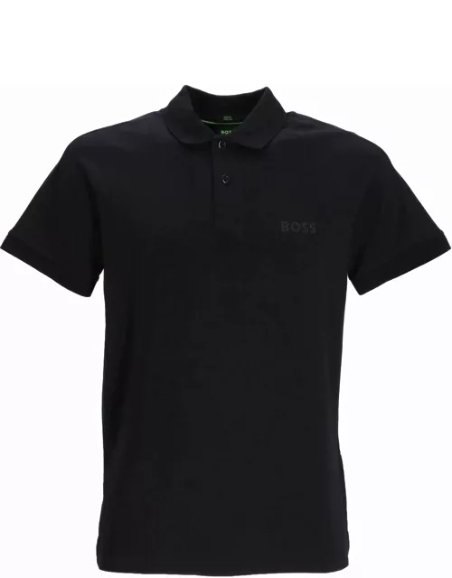 BOSS Rhinestone-logo Polo Shirt Black