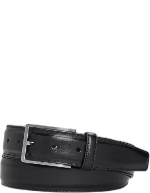 JoS. A. Bank Men's Trapunto Stitch Moc Croc Leather Belt, Black