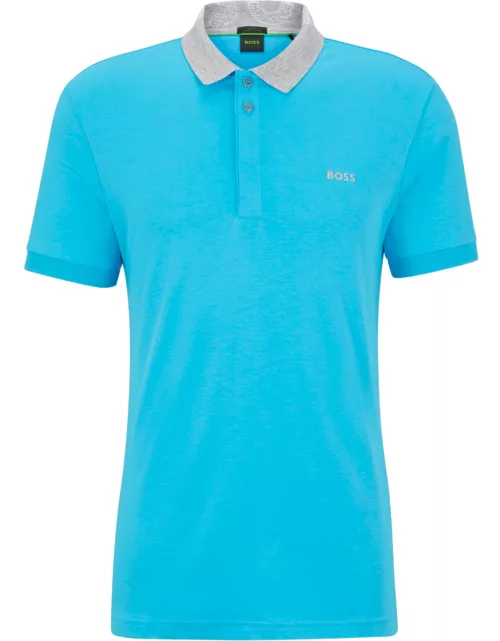 BOSS Embroidered-logo Polo Shirt Open Blue