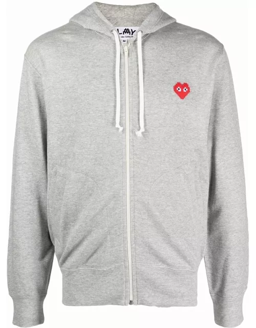 Comme Des Garçons Play logo-patch zip-up hoodie