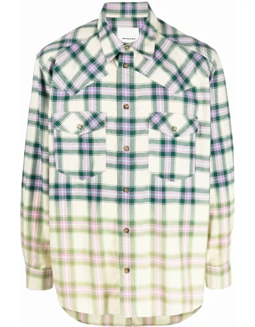 MARANT gradient-effect checked shirt